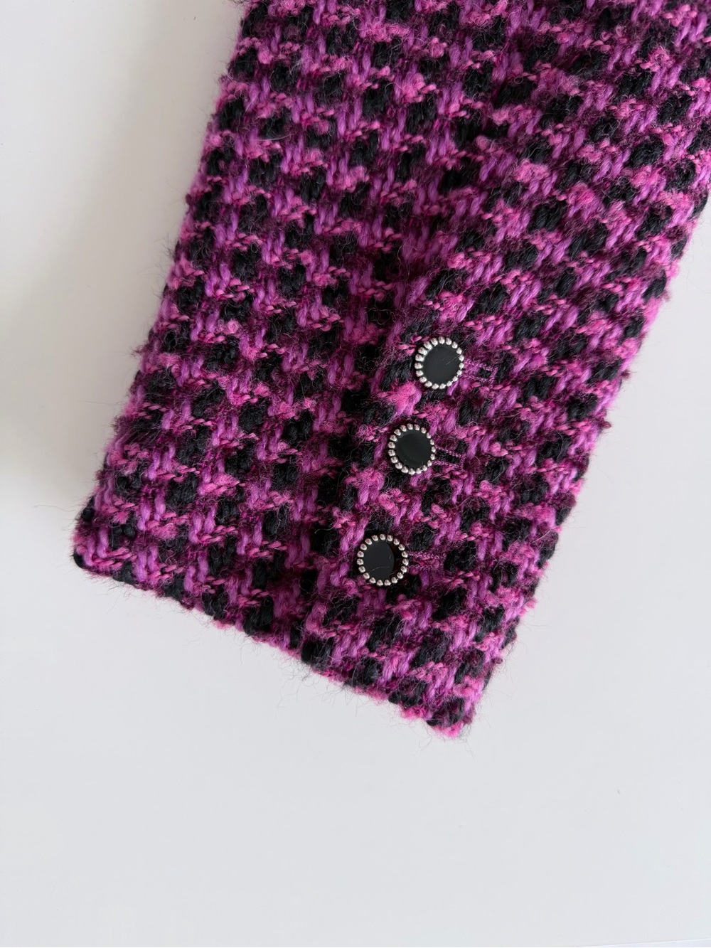 Zara Pink & Black Houndstooth Utility Jacket - Picture 8 of 12